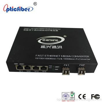 10/100/1000M Fiber Media Converter with 2 SFP Ports